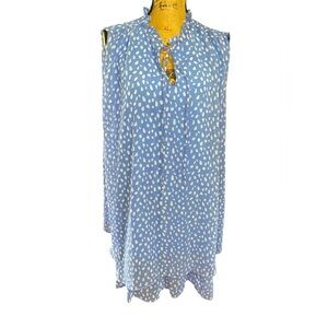 Simply Southern Blue Ruffle Neck Tunic‎ Size XXL Sleeveless Lightweight